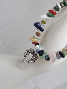 Angel wings mixed stones bracelet